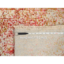 Load image into Gallery viewer, 2&#39;6&quot;x6&#39; Ivory Persian Erased Medallion Design Wool and Pure Silk Hand Knotted Oriental Runner Rug FWR379116