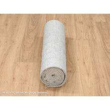 Load image into Gallery viewer, 2&#39;7&quot;x7&#39;9&quot; Wool and Pure Silk Hand Knotted Gray Broken Persian Design Oriental Runner Rug FWR379176