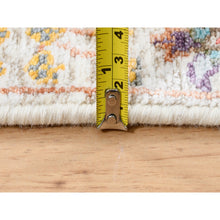 Load image into Gallery viewer, 4&#39;2&quot;x6&#39;1&quot; Colorful Silk With Textured Wool Hand Knotted Ivory Tabriz Vase With Flower Design Oriental Rug FWR379464