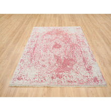 Load image into Gallery viewer, 5&#39;1&quot;x7&#39; Ivory Broken Persian Design Wool and Pure Silk Hand Knotted Oriental Rug FWR379554