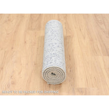 Load image into Gallery viewer, 2&#39;6&quot;x6&#39; Hand Loomed Light Gray Fine Jacquard with Erased Design Wool and Art Silk Oriental Runner Rug FWR379560