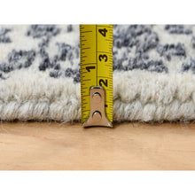 Load image into Gallery viewer, 2&#39;6&quot;x6&#39; Hand Loomed Light Gray Fine Jacquard with Erased Design Wool and Art Silk Oriental Runner Rug FWR379560