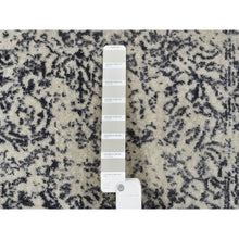 Load image into Gallery viewer, 2&#39;7&quot;x12&#39;2&quot; Wool and Art Silk Hand Loomed Light Gray Fine Jacquard with Erased Design Oriental Runner Rug FWR379662