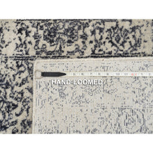 Load image into Gallery viewer, 2&#39;7&quot;x12&#39;2&quot; Wool and Art Silk Hand Loomed Light Gray Fine Jacquard with Erased Design Oriental Runner Rug FWR379662