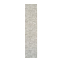 Load image into Gallery viewer, 2&#39;7&quot;x12&#39; Beige Wool and Plant Based Silk Hand Loomed Fine Jacquard with Erased Design Oriental Runner Rug FWR379668