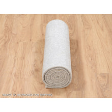 Load image into Gallery viewer, 2&#39;6&quot;x8&#39; Beige Wool and Plant Based Silk Hand Loomed Fine Jacquard with Erased Design Oriental Runner Rug FWR379680