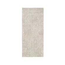 Load image into Gallery viewer, 2&#39;5&quot;x5&#39;10&quot; Beige, Fine Jacquard with Erased Design, Hand Loomed, Wool and Art Silk Oriental Runner Rug FWR379686