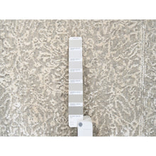 Load image into Gallery viewer, 2&#39;5&quot;x5&#39;10&quot; Beige, Fine Jacquard with Erased Design, Hand Loomed, Wool and Art Silk Oriental Runner Rug FWR379686