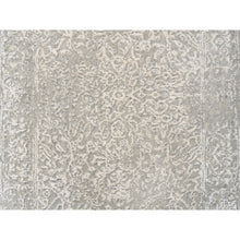Load image into Gallery viewer, 2&#39;5&quot;x5&#39;10&quot; Beige, Fine Jacquard with Erased Design, Hand Loomed, Wool and Art Silk Oriental Runner Rug FWR379686