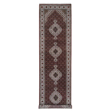 Load image into Gallery viewer, 4&#39;1&quot;x16&#39; Red Tabriz Mahi with Fish Medallions Design Wool Hand Knotted Oriental Wide XL Runner Rug FWR379740