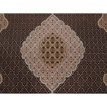 Load image into Gallery viewer, 8&#39;6&quot;x12&#39;2&quot; Black Tabriz Mahi with Fish Medallion Design Wool Hand Knotted Oriental Rug FWR379848