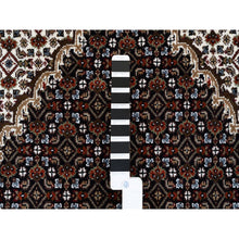 Load image into Gallery viewer, 3&#39;10&quot;x10&#39;4&quot; Wool Black Tabriz Mahi with Fish Medallions Design Hand Knotted Wide Runner Oriental Rug FWR379920