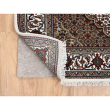 Load image into Gallery viewer, 4&#39;x12&#39;1&quot; Wool Ivory Tabriz Mahi Hand Knotted Double Fish Medallions Design Wide Runner Oriental Rug FWR380034