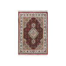 Load image into Gallery viewer, 2&#39;x3&#39;1&quot; Tabriz Mahi with Fish Medallions Design Wool Hand Knotted Red Oriental Rug FWR380094