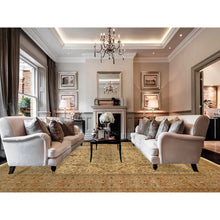 Load image into Gallery viewer, 12&#39;x14&#39;10&quot; Oversized Beige Hand Spun New Zealand Wool and Silk Tabriz Revival 300 KPSI Denser Weave Hand Knotted Thick and Plush Natural Dyes Luxurious to the Touch Oriental Rug FWR380124