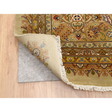 Load image into Gallery viewer, 12&#39;x14&#39;10&quot; Oversized Beige Hand Spun New Zealand Wool and Silk Tabriz Revival 300 KPSI Denser Weave Hand Knotted Thick and Plush Natural Dyes Luxurious to the Touch Oriental Rug FWR380124