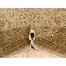 Load image into Gallery viewer, 12&#39;x14&#39;10&quot; Oversized Beige Hand Spun New Zealand Wool and Silk Tabriz Revival 300 KPSI Denser Weave Hand Knotted Thick and Plush Natural Dyes Luxurious to the Touch Oriental Rug FWR380124