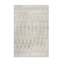 Load image into Gallery viewer, 6&#39;x9&#39; Undyed Natural Wool Ivory Tone on Tone Repetitive Curvilinear Design Hand Knotted Oriental Rug FWR380250