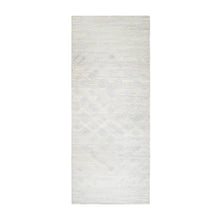 Load image into Gallery viewer, 4&#39;1&quot;x10&#39;1&quot; Modern Design Hand Spun Undyed Natural Wool Hand Knotted Ivory Oriental Wide Runner Rug FWR380262