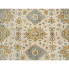 Load image into Gallery viewer, 6&#39;1&quot;x6&#39;1&quot; Hand Knotted Ivory with Soft Colors Karajeh Design Soft Pure Wool Oriental Round Rug FWR380514