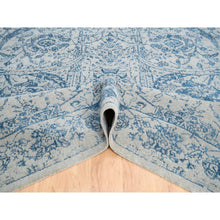 Load image into Gallery viewer, 11&#39;10&quot;x15&#39; Hand Loomed Gray Fine Jacquard with Sickle Leaf Design Wool and Plant Based Silk Oriental Oversized Rug FWR380880