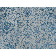 Load image into Gallery viewer, 11&#39;10&quot;x15&#39; Hand Loomed Gray Fine Jacquard with Sickle Leaf Design Wool and Plant Based Silk Oriental Oversized Rug FWR380880
