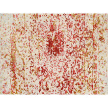 Load image into Gallery viewer, 2&#39;4&quot;x8&#39; Hand Knotted Pink Persian Erased Medallion Design Wool and Pure Silk Oriental Runner Rug FWR380892