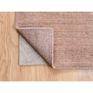 9'3"x12' Modern Design Hand Loomed Soft Wool Coral Pink Oriental Rug FWR380904