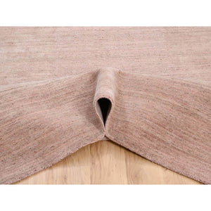 9'3"x12' Modern Design Hand Loomed Soft Wool Coral Pink Oriental Rug FWR380904