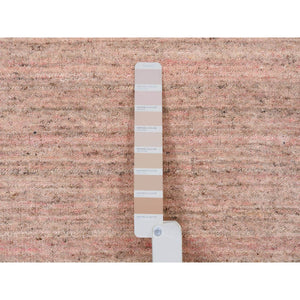 9'3"x12' Modern Design Hand Loomed Soft Wool Coral Pink Oriental Rug FWR380904