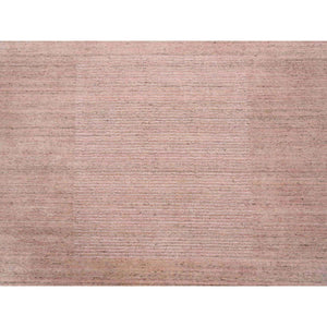 9'3"x12' Modern Design Hand Loomed Soft Wool Coral Pink Oriental Rug FWR380904