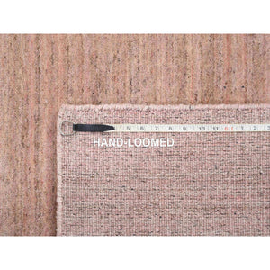 9'3"x12' Modern Design Hand Loomed Soft Wool Coral Pink Oriental Rug FWR380904