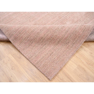 8'2"x10' Coral Pink Modern Design Hand Loomed Soft, Velvety Plush Wool Oriental Rug FWR380934