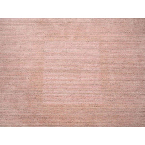 8'2"x10' Coral Pink Modern Design Hand Loomed Soft, Velvety Plush Wool Oriental Rug FWR380934