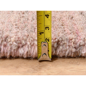 8'2"x10' Coral Pink Modern Design Hand Loomed Soft, Velvety Plush Wool Oriental Rug FWR380934