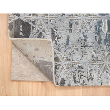 Load image into Gallery viewer, 3&#39;x5&#39; The Honeycomb Hand Knotted Gray Wool and Silk Award Winning Design Oriental Rug FWR380994
