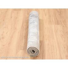 Load image into Gallery viewer, 3&#39;x5&#39; The Honeycomb Hand Knotted Gray Wool and Silk Award Winning Design Oriental Rug FWR380994