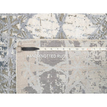 Load image into Gallery viewer, 3&#39;x5&#39; The Honeycomb Hand Knotted Gray Wool and Silk Award Winning Design Oriental Rug FWR380994