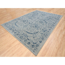 Load image into Gallery viewer, 10&#39;x14&#39; Fine Jacquard with Sickle Leaf Design Wool and Plant Based Silk Hand Loomed Gray Oriental Rug FWR381048