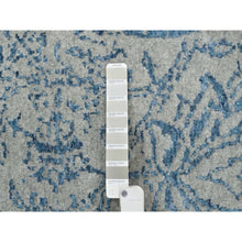 Load image into Gallery viewer, 10&#39;x14&#39; Fine Jacquard with Sickle Leaf Design Wool and Plant Based Silk Hand Loomed Gray Oriental Rug FWR381048