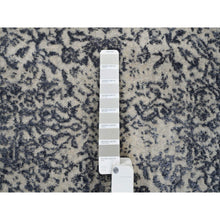 Load image into Gallery viewer, 2&#39;7&quot;x12&#39;2&quot; Hand Loomed Gray Fine Jacquard with Erased Design Wool and Plant Based Silk Oriental Runner Rug FWR381090