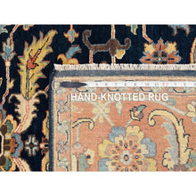 Load image into Gallery viewer, 8&#39;1&quot;x10&#39;1&quot; Midnight Blue Antiqued Heriz Re-Creation with All Over Design Extra Soft Wool Hand Knotted Oriental Rug FWR381276