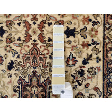 Load image into Gallery viewer, 2&#39;7&quot;x10&#39;3&quot; Beige Antiqued Heriz Re-Creation with Geometric Medallions Extra Soft Wool Hand Knotted Oriental Runner Rug FWR381528