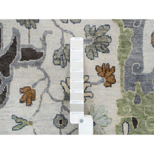 Load image into Gallery viewer, 12&#39;x17&#39;9&quot; Light Gray, Denser Weave Oushak, Floral Motifs, Hand Knotted, Natural Wool Oriental Oversized Rug FWR381828