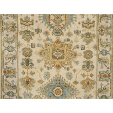 Load image into Gallery viewer, 2&#39;7&quot;x17&#39;9&quot; Ivory with Soft Colors, Karajeh Design, Soft Pure Wool, Hand Knotted, XL Runner Oriental Rug FWR381984