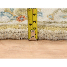 Load image into Gallery viewer, 2&#39;7&quot;x9&#39;9&quot; Ivory, Karajeh Design, Soft Pure Wool, Hand Knotted, Oriental Runner Rug FWR381990