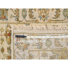 Load image into Gallery viewer, 2&#39;7&quot;x9&#39;9&quot; Ivory, Karajeh Design, Soft Pure Wool, Hand Knotted, Oriental Runner Rug FWR381990