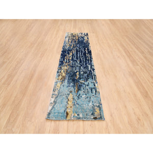 Denim Oriental Rug, Carpets, Handmade, Montana USA.