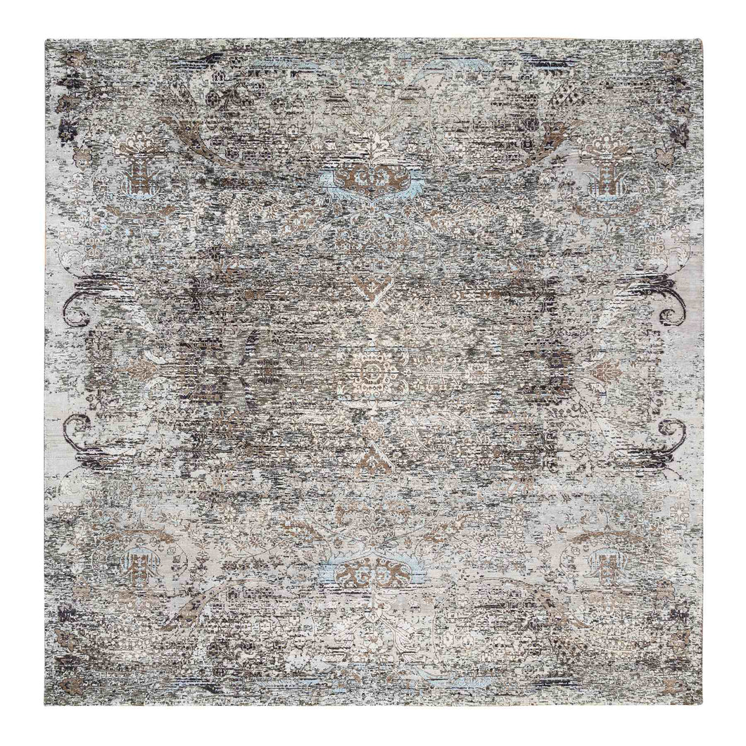 Gray Oriental Rug, Carpets, Handmade, Montana USA.