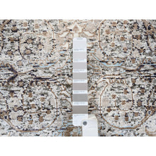 Load image into Gallery viewer, 2&#39;6&quot;x16&#39; Gray, Hand Knotted, Transitional Persian Influence Erased Medallion Design, Silk with Textured Wool, Oriental, XL Runner, Rug FWR382332